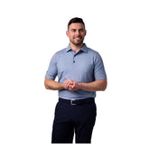 Glenmuir 1891 Men's Performance Golf Polo Shirt – Blue Micro Geometric Print | Breathable Stretch Golf Polo