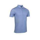 Glenmuir 1891 Men's Performance Golf Polo Shirt – Light Blue Geometric Print | Moisture Wicking Stretch Golf Polo