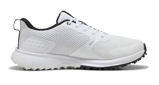 PUMA Fusion Grip 6 Spikeless Golf Shoes – Puma White/Puma Black | Lightweight Breathable Golf Shoes for Men