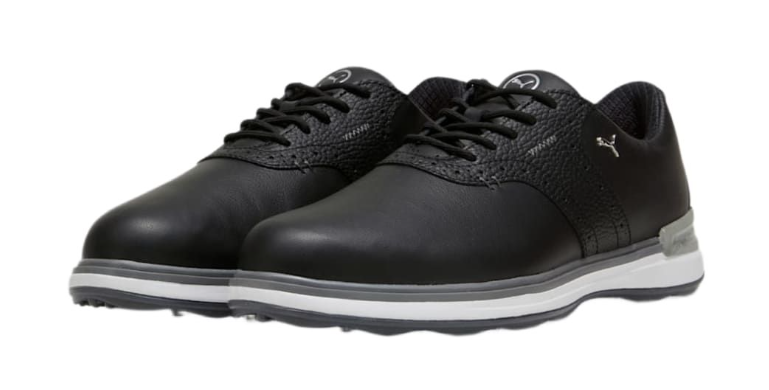 PUMA Men's Avant Spikeless Golf Shoes - Black/Black | Premium Waterproof Leather Golf Shoes