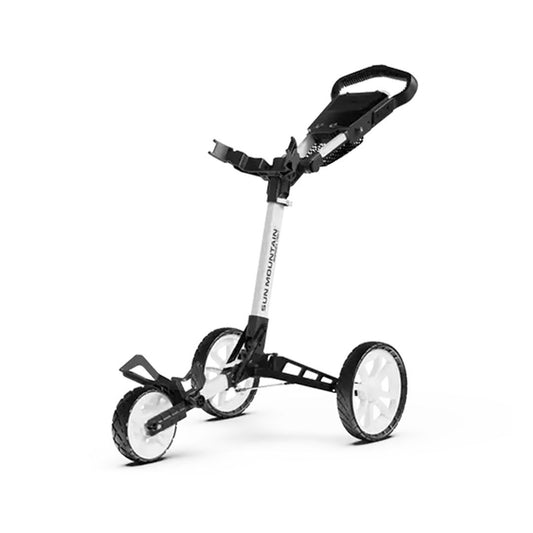 Sun Mountain Pathfinder PX3 3-Wheel Golf Push Cart | Lightweight Foldable Golf Trolley with Storage Console