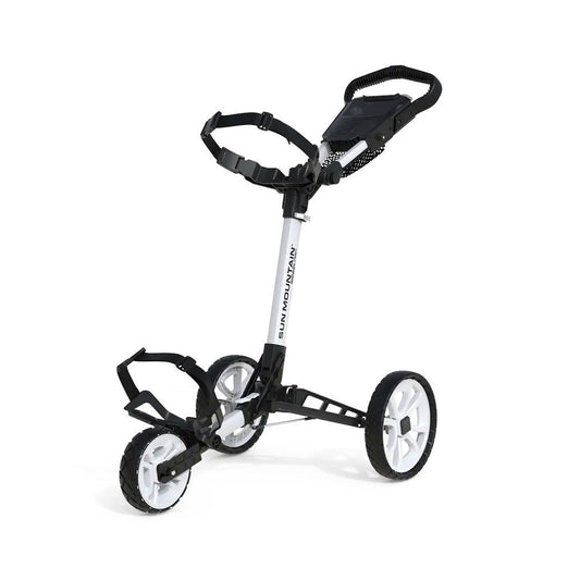 Sun Mountain Pathfinder PX3 3-Wheel Golf Push Cart | Lightweight Foldable Golf Trolley with Storage Console