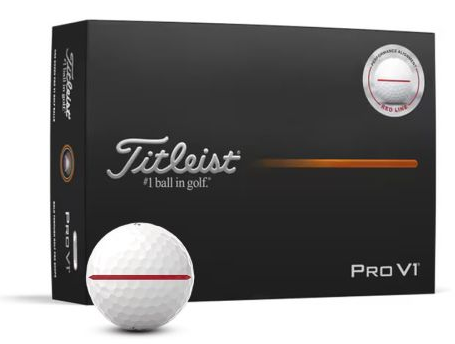 Titleist Pro V1 Performance Alignment Golf Balls – Red Line | Tour Distance, Spin & Precision Alignment (Dozen)