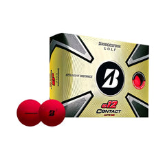 Bridgestone e12 Contact Golf Balls – 12 Ball Pack | Contact Force Dimple Technology | Soft Feel | Long Distance | Straight Flight | White, Matte Red, Matte Yellow & Matte Green
