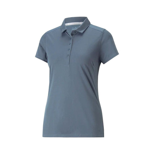 PUMA Women's Golf Cloudspun Polo Shirt | Moisture-Wicking Performance Golf Polo | Blue