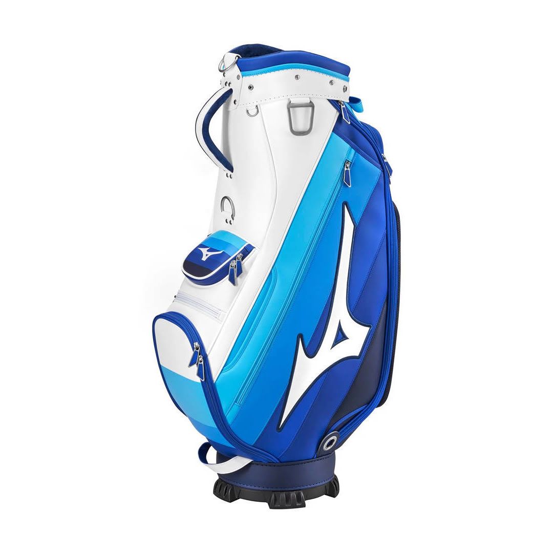 Mizuno Tour Cart Golf Bag – Blue/White | Premium Staff Cart Bag | 5-Way Divider Golf Bag