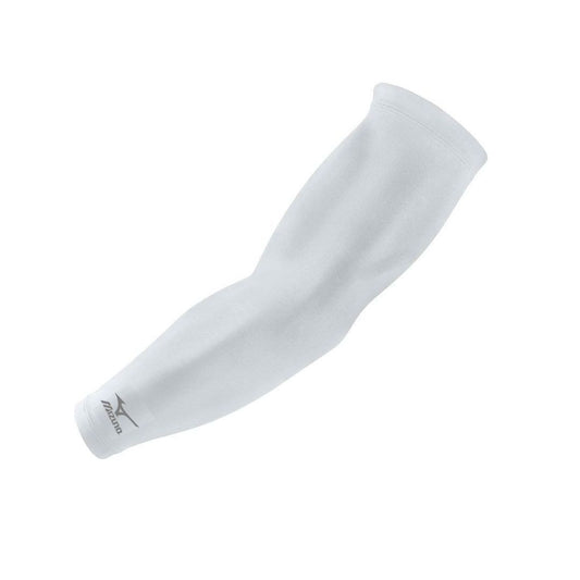 Mizuno Arm Guard Solar Sleeve (Pair) – UPF 30+ UV Protection Golf Compression Arm Sleeves | QuickDry Plus | White & Black