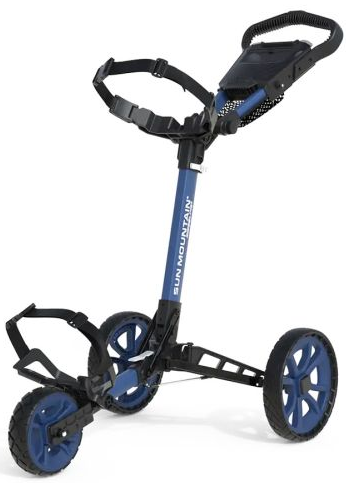 Sun Mountain Ridgeline 3 Wheel Push Cart – Lightweight Folding Golf Trolley with Adjustable Handle & Smooth Rolling Wheels