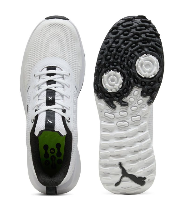 PUMA Fusion Grip 6 Spikeless Golf Shoes – Puma White/Puma Black | Lightweight Breathable Golf Shoes for Men