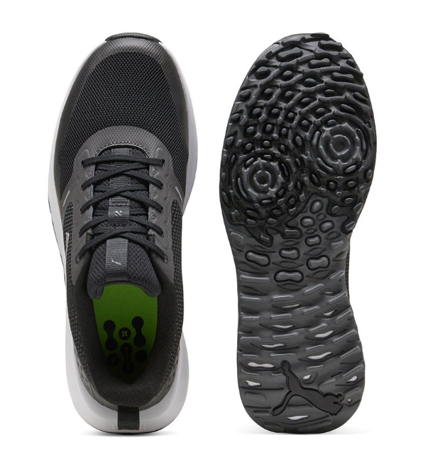 PUMA Fusion Grip 6 Spikeless Golf Shoes – Puma Black/Puma Shadow | Lightweight Breathable Golf Shoes for Men