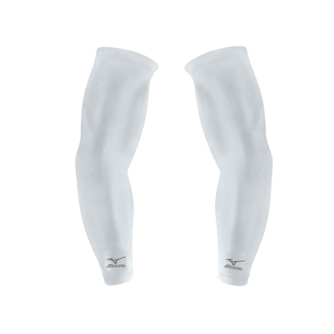 Mizuno Arm Guard Solar Sleeve (Pair) – UPF 30+ UV Protection Golf Compression Arm Sleeves | QuickDry Plus | White & Black