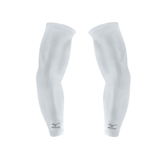 Mizuno Arm Guard Solar Sleeve (Pair) – UPF 30+ UV Protection Golf Compression Arm Sleeves | QuickDry Plus | White & Black