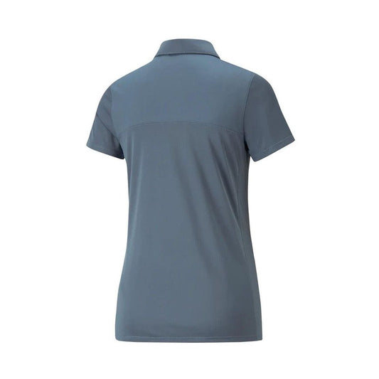 PUMA Women's Golf Cloudspun Polo Shirt | Moisture-Wicking Performance Golf Polo | Blue