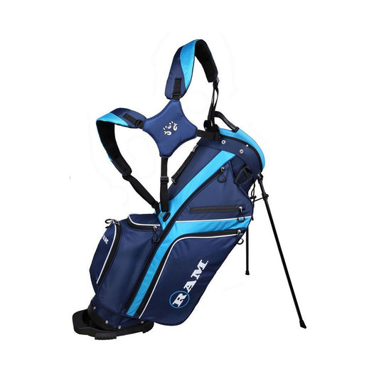 RAM Golf FX Lightweight Stand Bag – Dual Strap Golf Carry Bag with Automatic Stand | Black, Blue & White