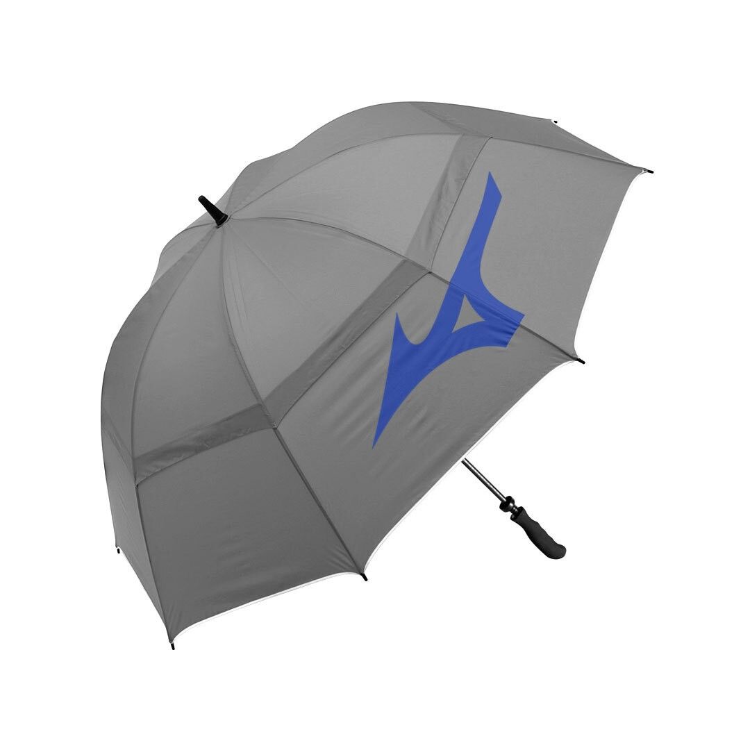 Mizuno Single Canopy Golf Umbrella – Windproof Waterproof Golf Umbrella | Blue, Black & Grey