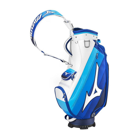 Mizuno Tour Cart Golf Bag – Blue/White | Premium Staff Cart Bag | 5-Way Divider Golf Bag
