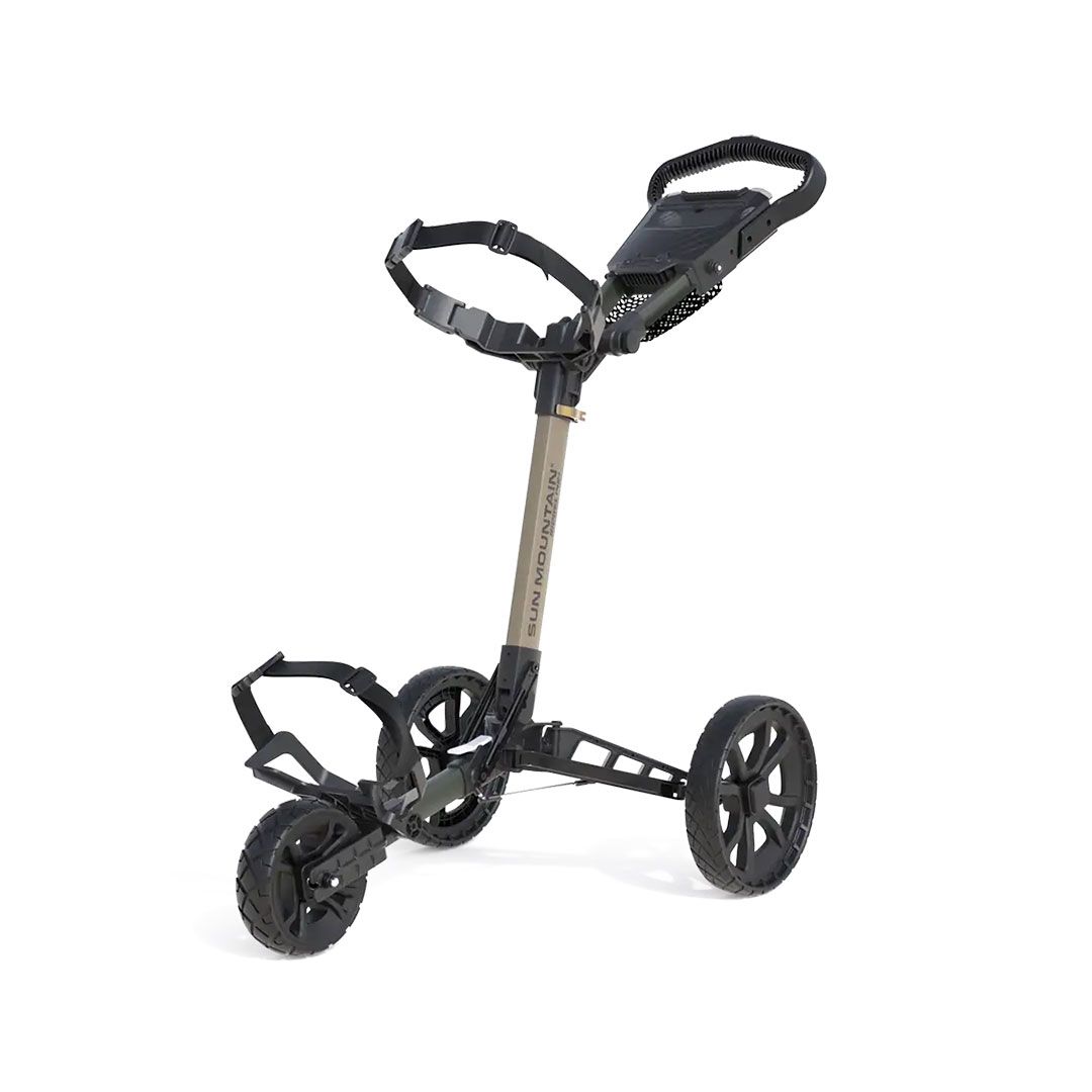 Sun Mountain Pathfinder PX3 3-Wheel Golf Push Cart | Lightweight Foldable Golf Trolley with Storage Console