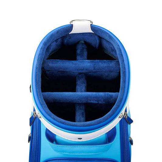 Mizuno Tour Cart Golf Bag – Blue/White | Premium Staff Cart Bag | 5-Way Divider Golf Bag