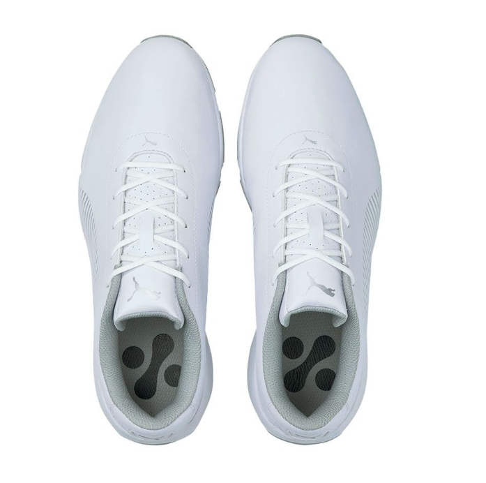 PUMA Grip Fusion Sport 3.5 Golf Shoes – Puma White | Waterproof Soft Spike Golf Shoes for Men