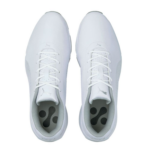 PUMA Grip Fusion Sport 3.5 Golf Shoes – Puma White | Waterproof Soft Spike Golf Shoes for Men