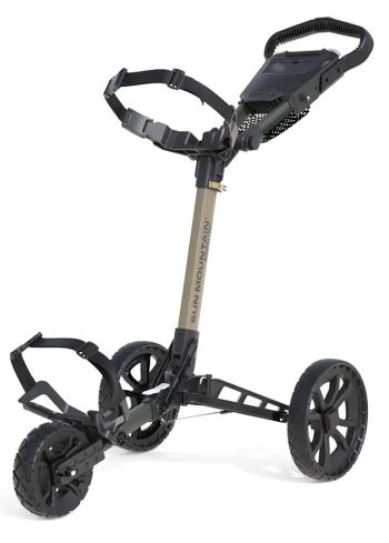 Sun Mountain Ridgeline 3 Wheel Push Cart – Lightweight Folding Golf Trolley with Adjustable Handle & Smooth Rolling Wheels