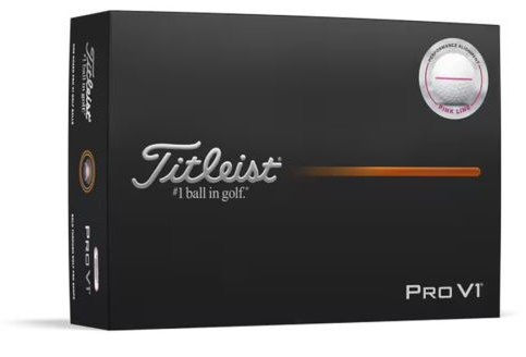 Titleist Pro V1 Performance Alignment Golf Balls – Pink Line | Tour Distance, Spin & Precision Alignment (Dozen)