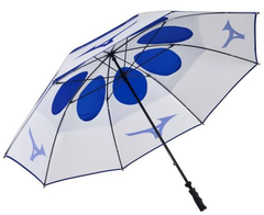 Mizuno Tour Golf Umbrella Blue/White – Large Double Canopy Windproof Umbrella for Rain & Sun Protection