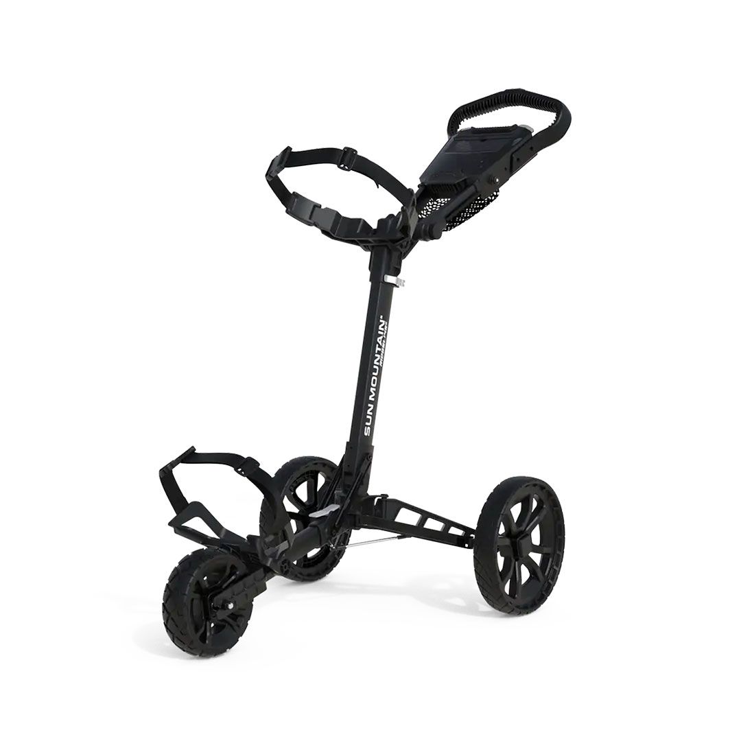 Sun Mountain Pathfinder PX3 3-Wheel Golf Push Cart | Lightweight Foldable Golf Trolley with Storage Console