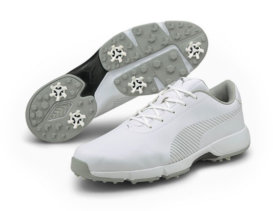 PUMA Grip Fusion Sport 3.5 Golf Shoes – Puma White | Waterproof Soft Spike Golf Shoes for Men