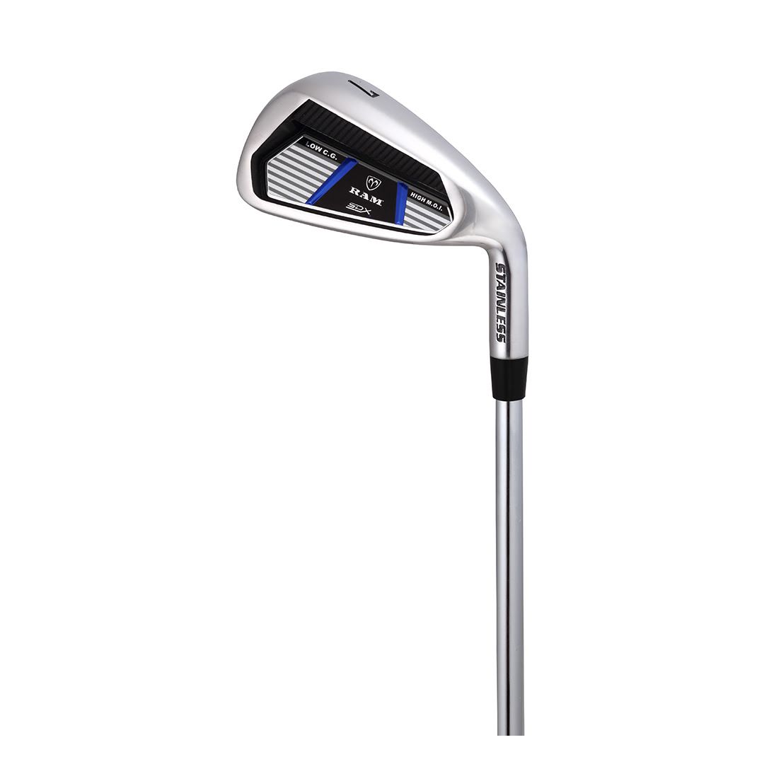 RAM Golf Men's SDX Steel Complete Golf Club Set with Stand Bag + FREE 2 Dozen Viper Pure Distance Golf Balls | Right Hand