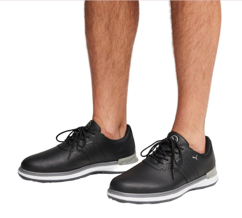 PUMA Men's Avant Spikeless Golf Shoes - Black/Black | Premium Waterproof Leather Golf Shoes