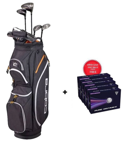 Cobra Fly-XL Men’s Complete Golf Set with Cart Bag (Driver, Fairway, Hybrid, Irons & Putter)