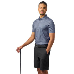 Glenmuir 1891 Men's Cambridge Performance Golf Polo Shirt – White & Light Blue | Premium Stretch Golf Polo