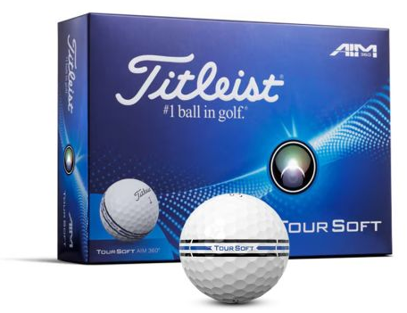 Titleist Tour Soft AIM 360 Golf Balls – White | Ultra Soft Feel, Long Distance & 360° Alignment (Dozen)