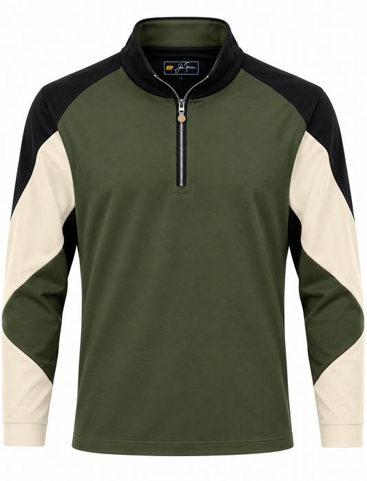 Jack Nicklaus 1/4 Colorblocked Zip Polo