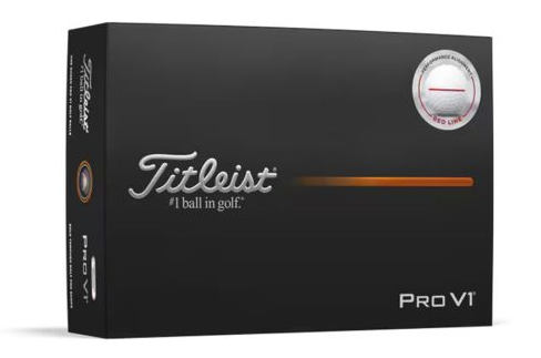 Titleist Pro V1 Performance Alignment Golf Balls – Red Line | Tour Distance, Spin & Precision Alignment (Dozen)