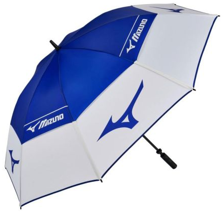Mizuno Tour Golf Umbrella Blue/White – Large Double Canopy Windproof Umbrella for Rain & Sun Protection