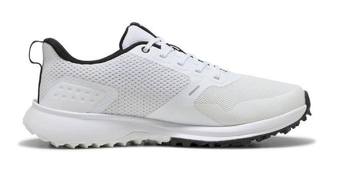 PUMA Fusion Grip 6 Spikeless Golf Shoes – Puma White/Puma Black | Lightweight Breathable Golf Shoes for Men