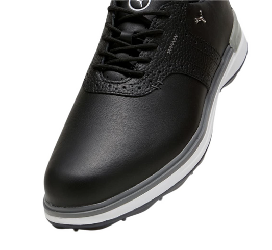 PUMA Men's Avant Spikeless Golf Shoes - Black/Black | Premium Waterproof Leather Golf Shoes