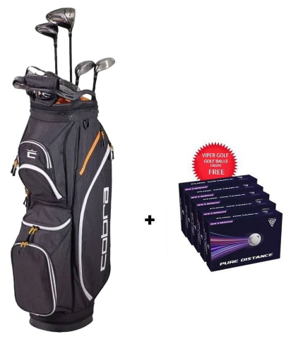Cobra Fly-XL Men’s Complete Golf Set with Cart Bag (Driver, Fairway, Hybrid, Irons, Putter)